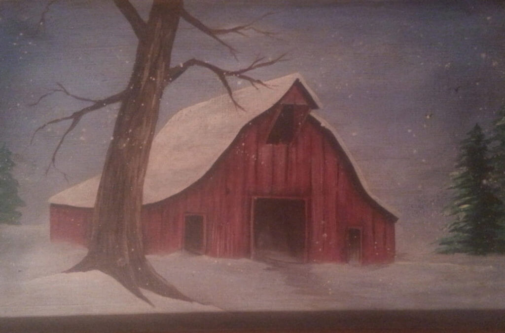Picture of a Barn Painting on Wood
