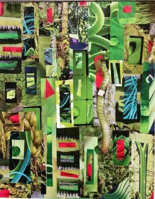 Photo of finished collage for the class by East End Art - Paper Collage, Instructor - Amy Bishop