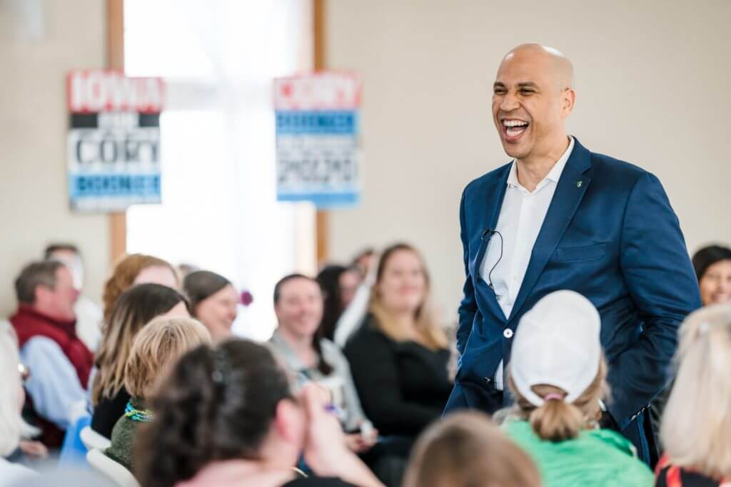 photo of Cory Booker at campaign event